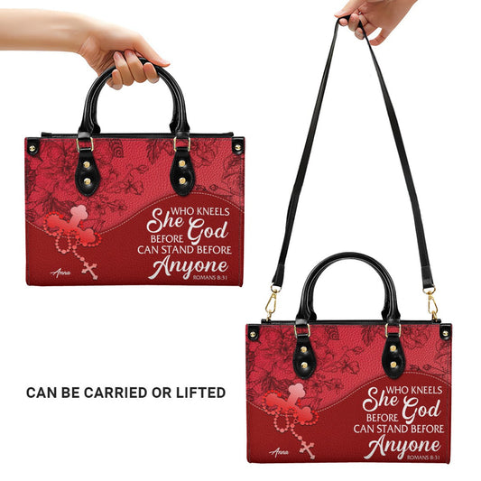 SET Personalized Christian Leather Handbag and Clutch Purse – Red Bible Verse Gift for Women of Faith |