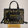 Personalized Leather Handbag for Teachers - Custom Name & Career Acrostic Alphabet Gift