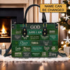 God Says I Am Leather Handbag Green, Personalized Bags, Gifts for Women, Christmas Gift, CABLTB03240923.