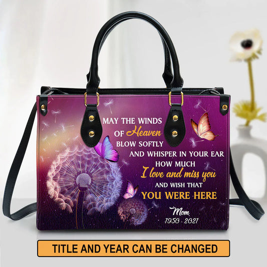 I Love And Miss You Memorial Leather Bags, Personalized Bags, Gifts for Women, Christmas Gift, CABLTB01300723.