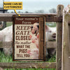 uni Customized Name PIG LOVERS KEEP GATE CLOSED All Printed 3D Metal Sign