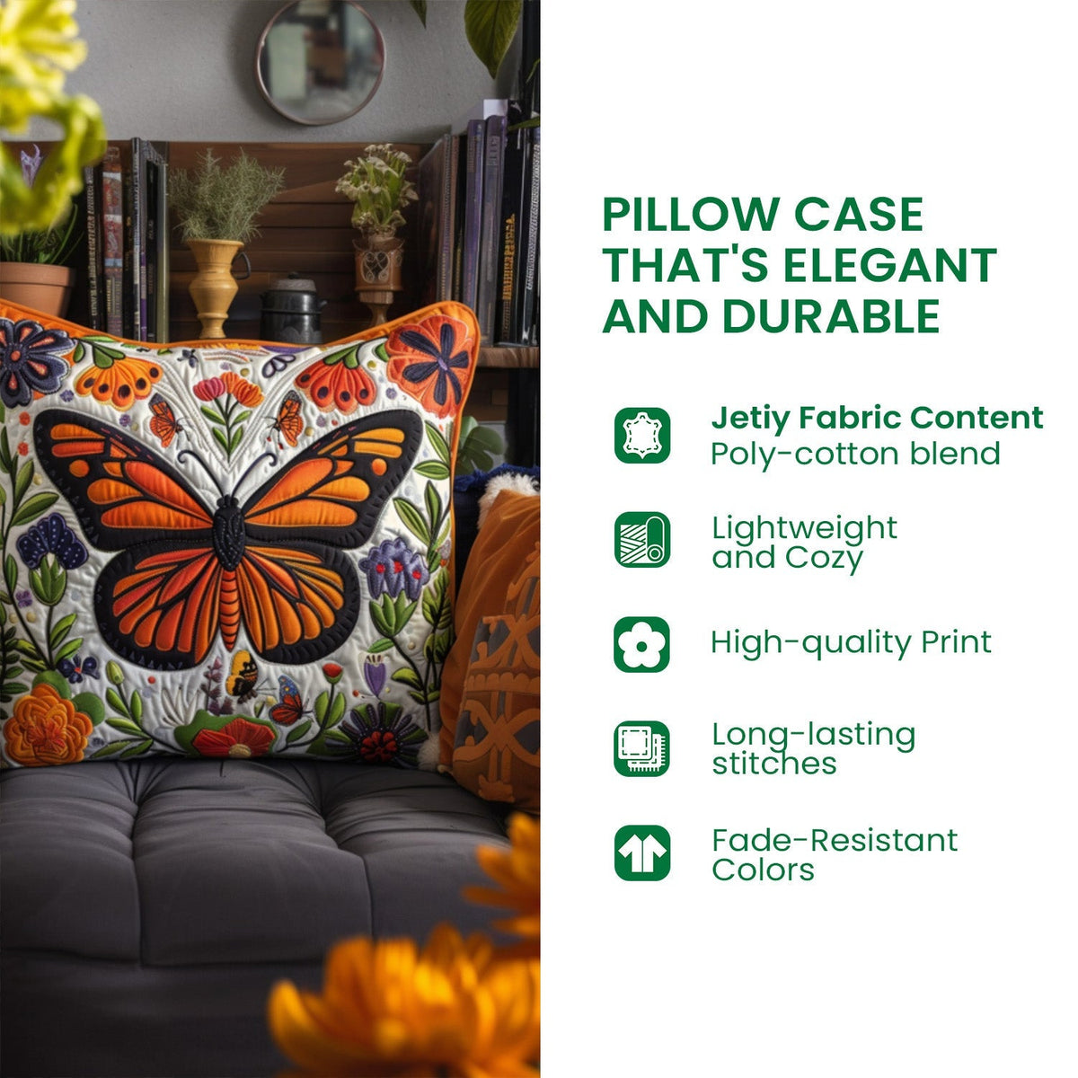 Whimsical Feathers Quilted Pillow Case NCU0NT6264