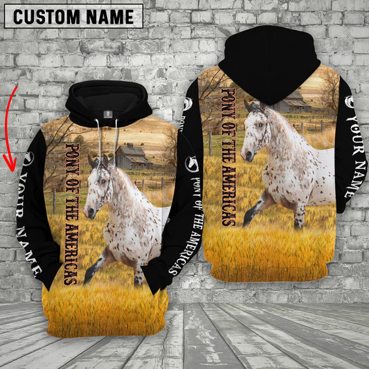 Uni Personalized Name Pony Of The Americas House On The Farm 3D Hoodie