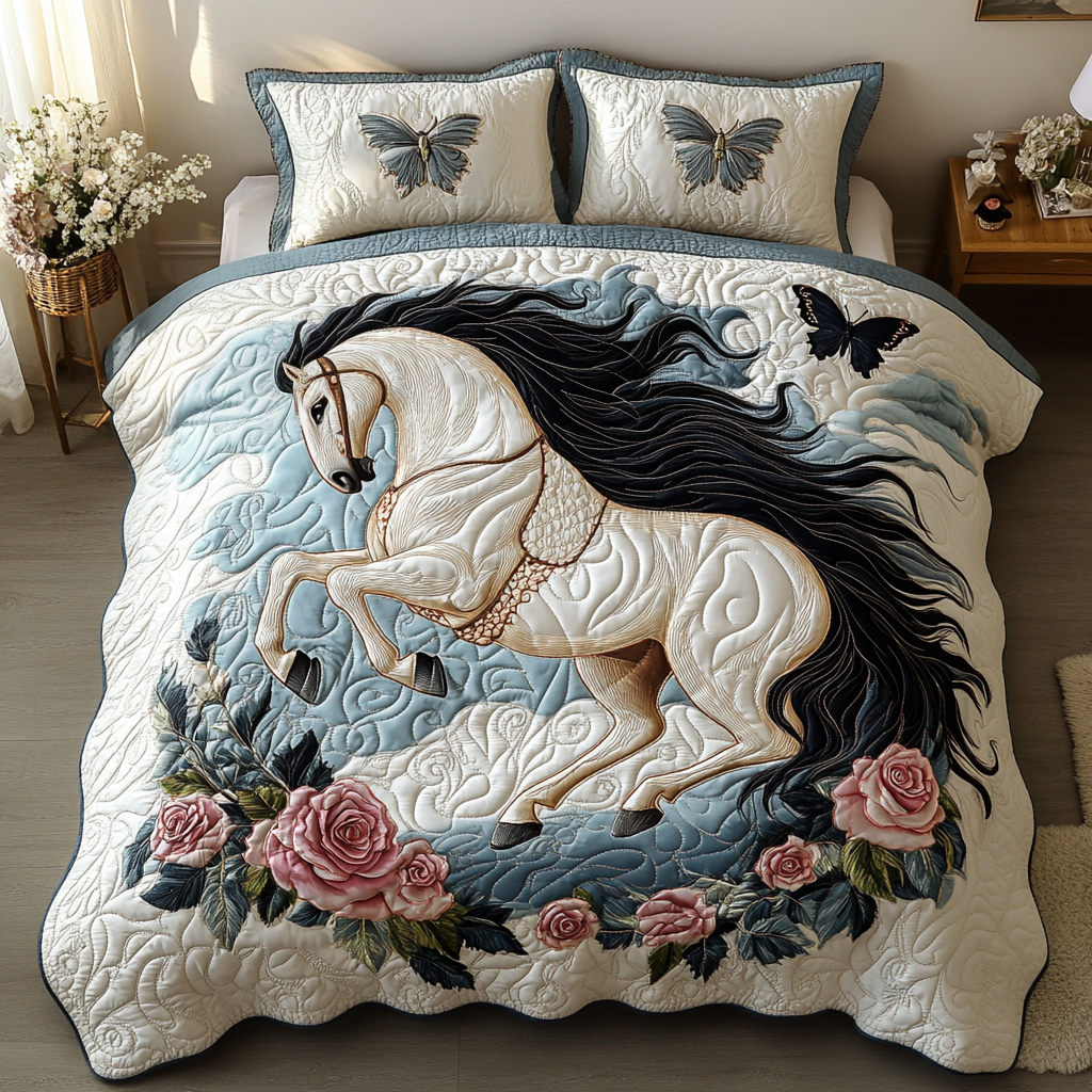 Prairie Whispers 3-Piece Quilted Bedding Set NCU0DV2544