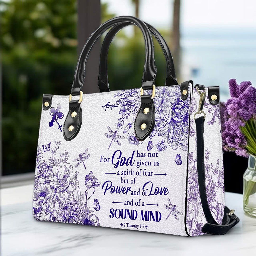 Personalized Christian Leather Handbag – Custom Name, Color & Bible Verse |