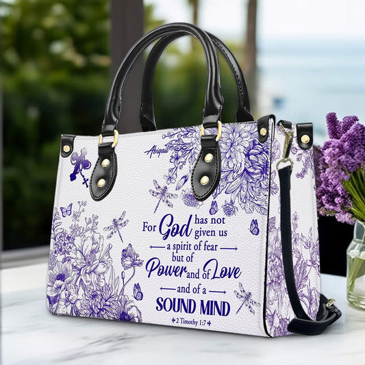 Personalized Christian Leather Handbag – Custom Name, Color & Bible Verse |