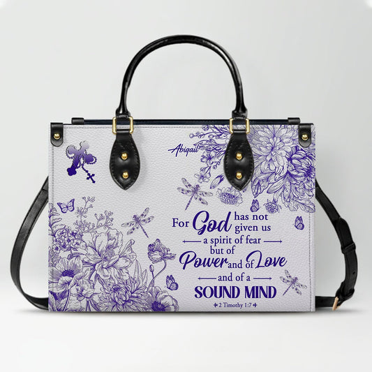 Personalized Christian Leather Handbag – Custom Name, Color & Bible Verse |