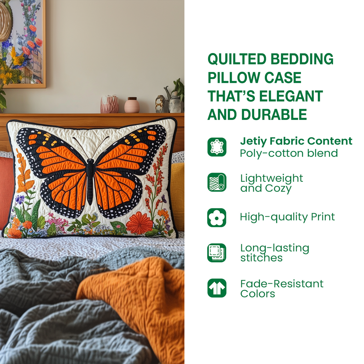 Texas Bouquet Quilted Bedding Pillow Case NCU0DV5335