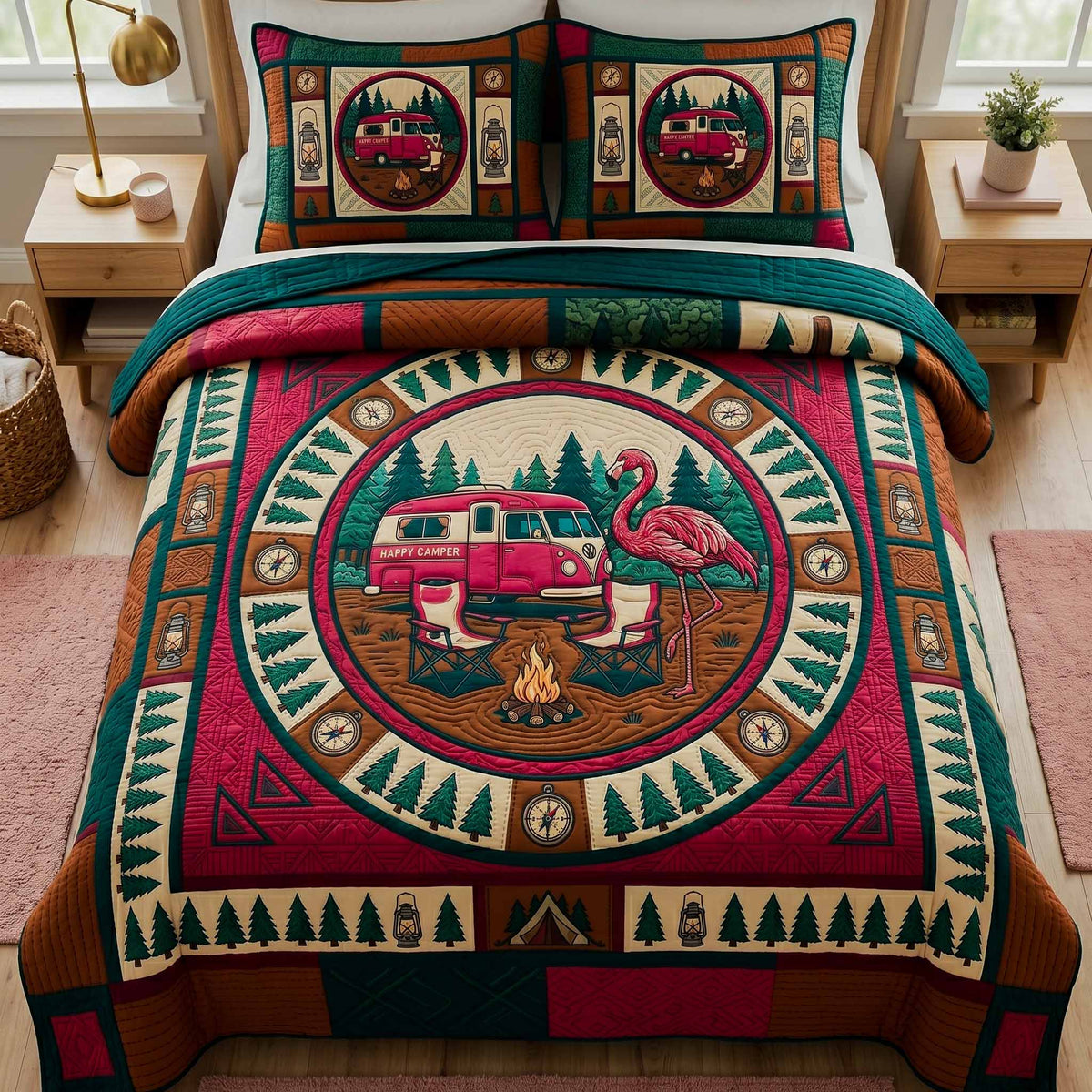 Camping 3-Piece Quilted Bedding Set NCU0VT382