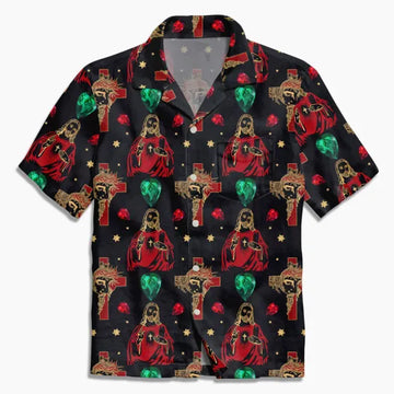UniJames Red Jesus Christian Hawaiian Shirt