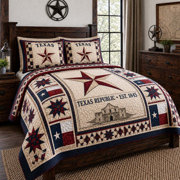 Republic Star 3-Piece Quilted Bedding Set NCU0QD038