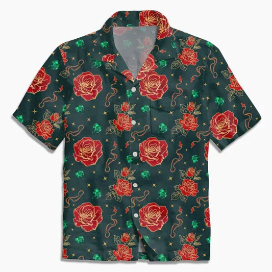 UniJames Rosary Beads And Rose Christian Hawaiian Shirt