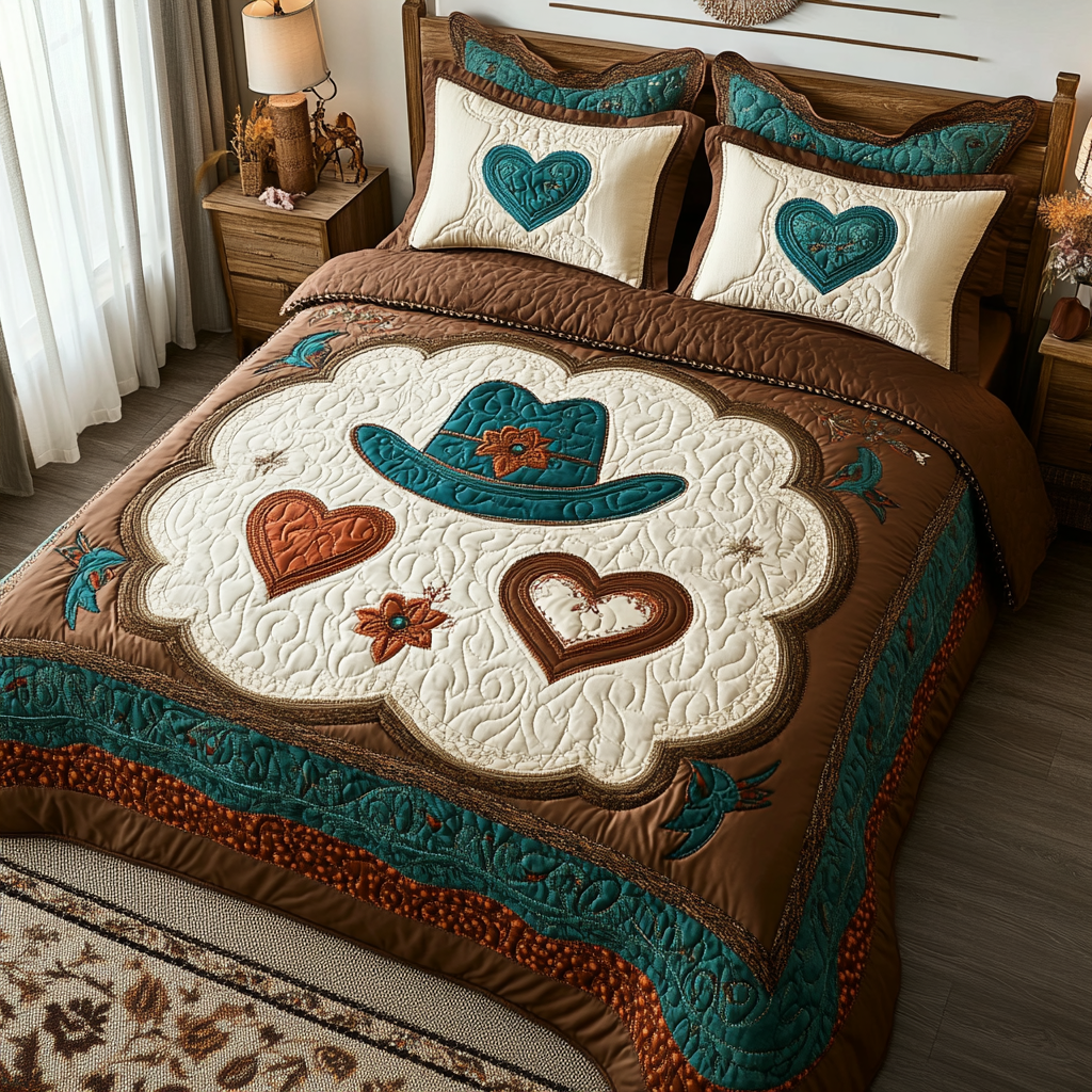 Rustic Charm 3-Piece Quilted Bedding Set NCU0DK7273
