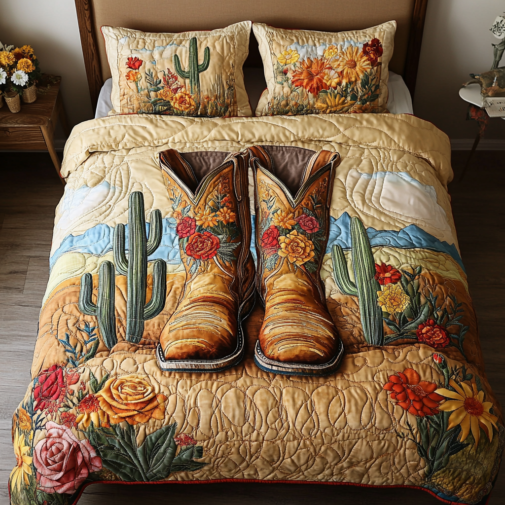 Rustic Rodeo 3-Piece Quilted Bedding Set NCU0VH3241