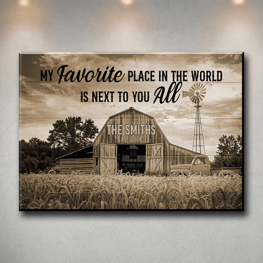 Uni Rusty Truck Sepia Premium Custom Family Name Canvas