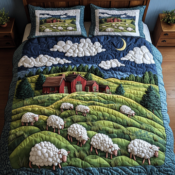 Sheep Meadow 3-Piece Quilted Bedding Set NCU0DK3954