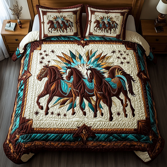 Steed Style 3-Piece Quilted Bedding Set NCU0VH1822