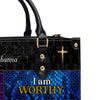 Personalized Leather Handbag - I Am Strong , I Am Loved , I Am Worthy , I Am Enough - CABLTHB02250424.