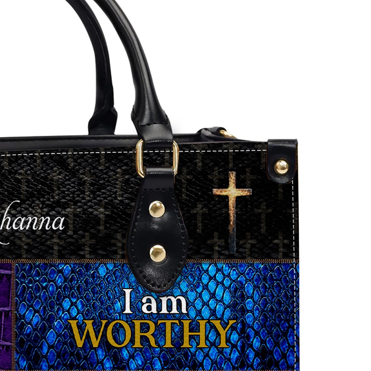 Personalized Leather Handbag - I Am Strong , I Am Loved , I Am Worthy , I Am Enough - CABLTHB02250424.