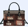 Strong Women Personalized Leather Handbag by – Empowerment in Style - CABLTHB21020424.