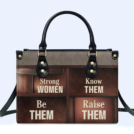 Strong Women Personalized Leather Handbag by – Empowerment in Style - CABLTHB21020424.