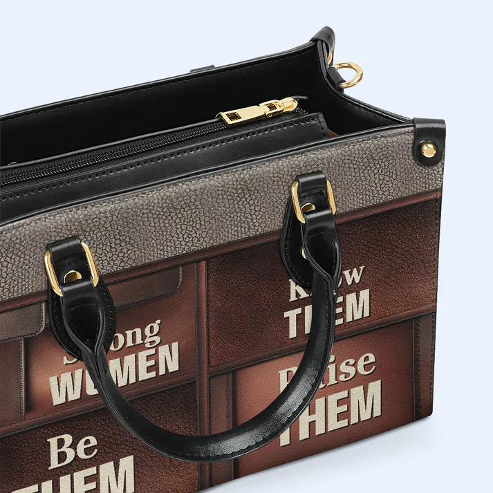 Strong Women Personalized Leather Handbag by – Empowerment in Style - CABLTHB21020424.