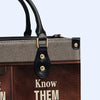 Strong Women Personalized Leather Handbag by – Empowerment in Style - CABLTHB21020424.