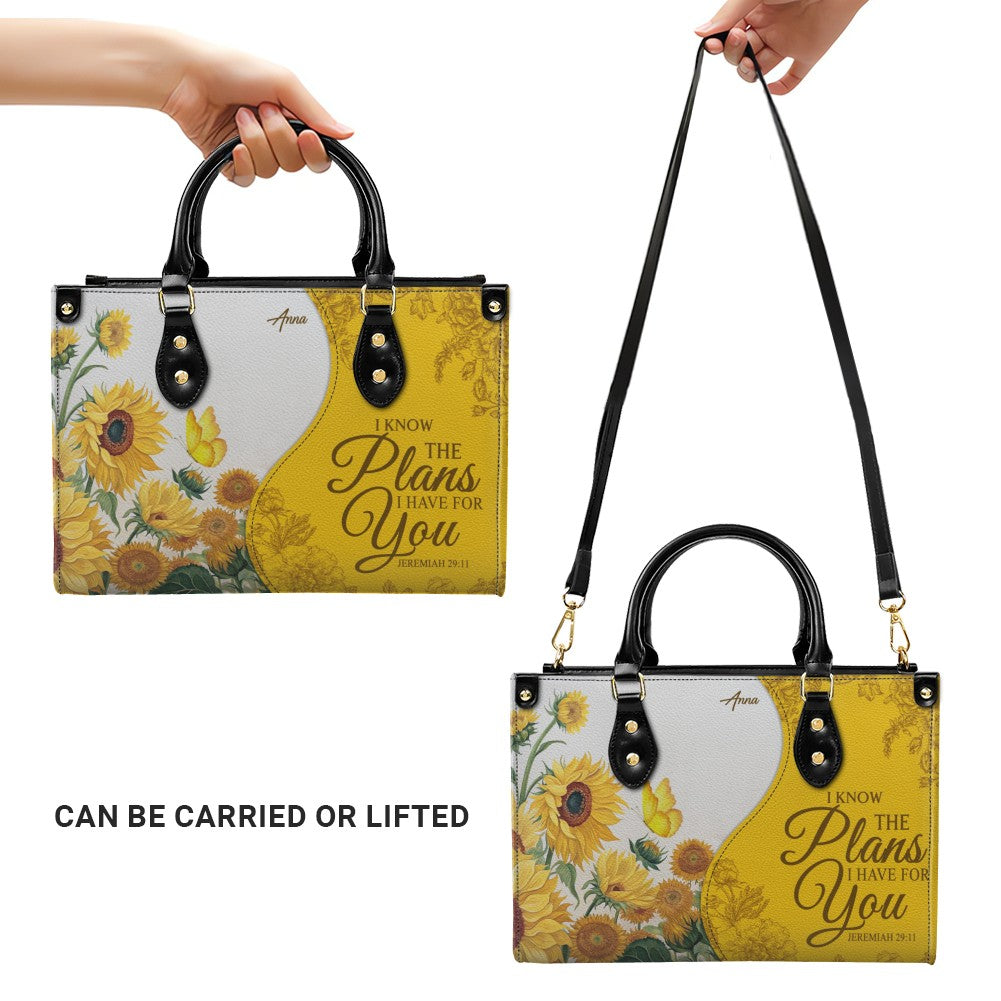 Personalized Leather Handbag for Christian Women – Christian Handbag with Bible Verses | Elegant Faith-Inspired Handbag