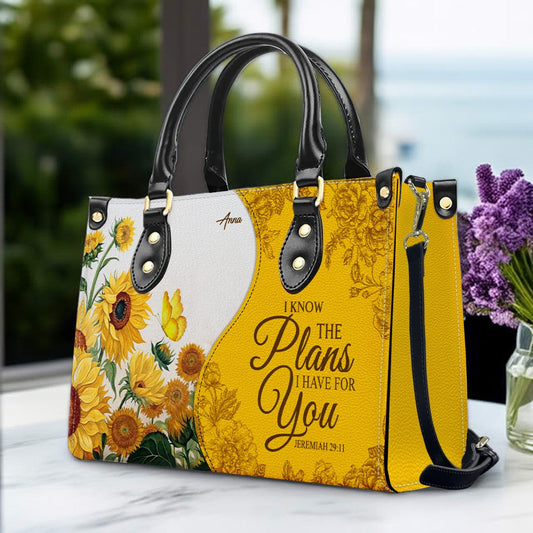 SET Sunflower – Personalized Leather Handbag & Wallet | Christian Faith-Inspired Gift by