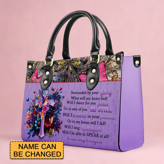 Leather Handbag - Personalized Leather Handbag - Way Maker Miracle Worker - Mini Bag - TOTE Bag.