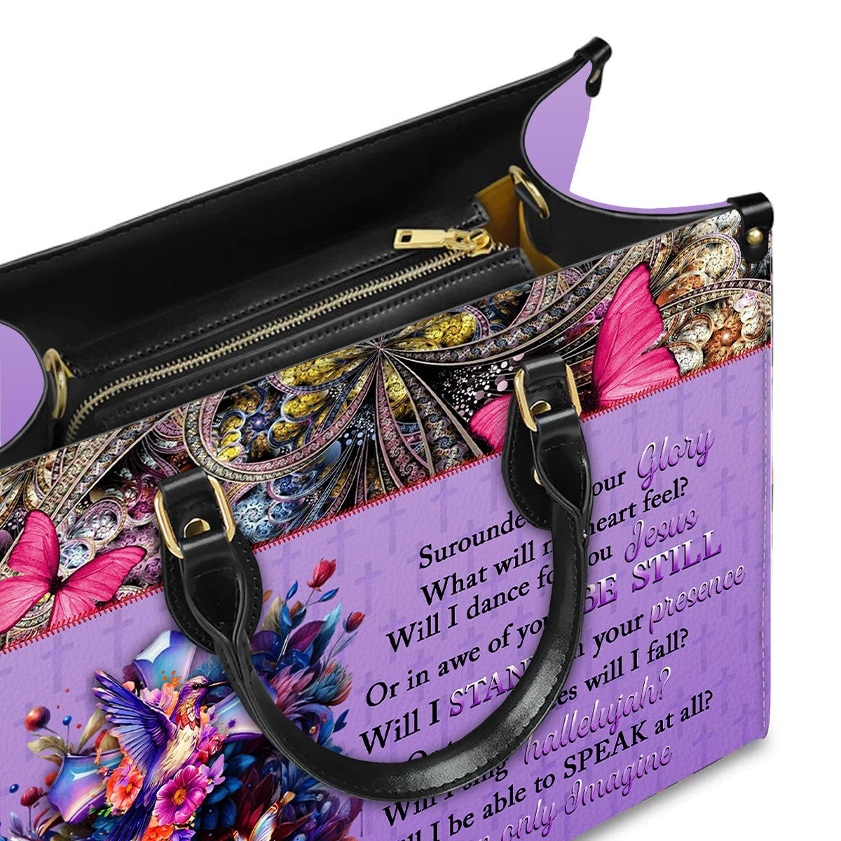 Leather Handbag - Personalized Leather Handbag - Way Maker Miracle Worker - Mini Bag - TOTE Bag.