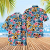 UniJames Tropical Blue Pink Floral 3D Hawaiian Shirt (14 Styles)