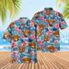 UniJames Tropical Blue Pink Floral 3D Hawaiian Shirt (14 Styles)