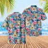 UniJames Tropical Blue Pink Floral 3D Hawaiian Shirt (14 Styles)