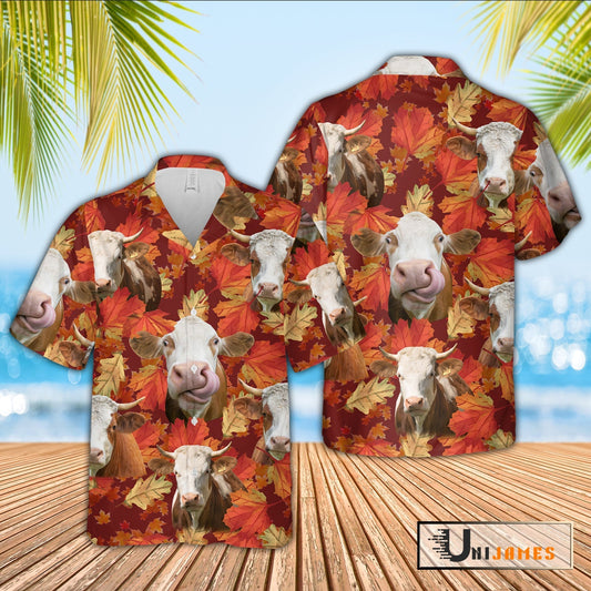 Uni Simmental Autumn Farm 3D Hawaiian Shirt