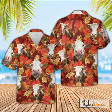 Uni Simmental Autumn Farm 3D Hawaiian Shirt