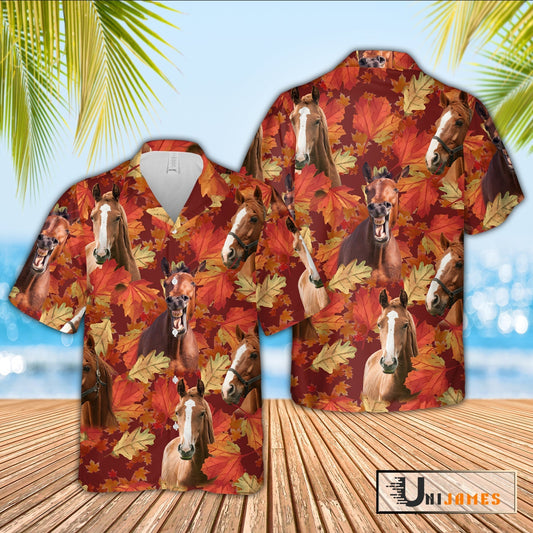 Uni Horse Autumn Farm 3D Hawaiian Shirt