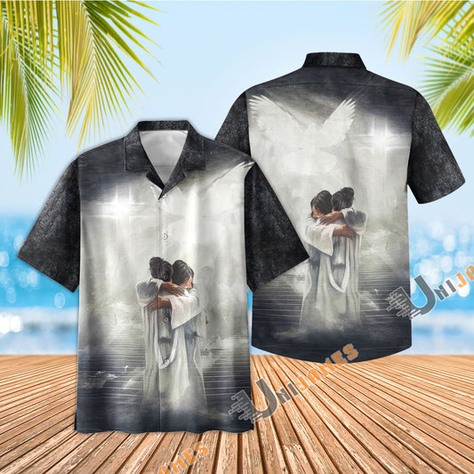 Unique Have Faith Man Hugging Jesus In Heaven Hawaiian Shirt