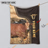Uni Personalized Name Akaushi Leather Pattern Blanket