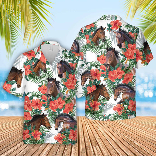 Unique Horse Hawaiian Flowers Hawaiian Shirt