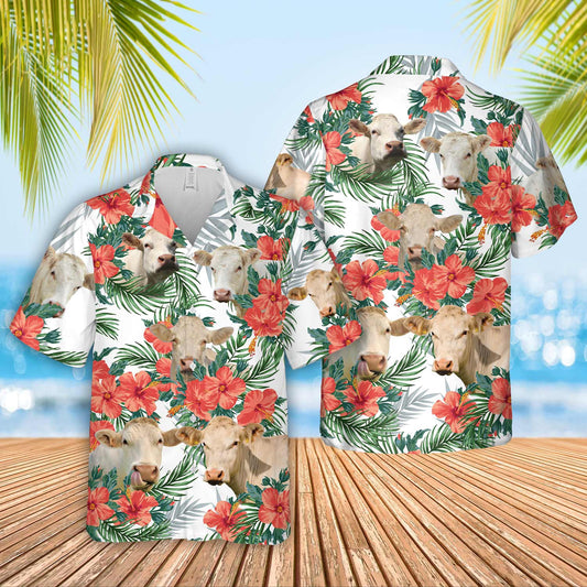 Unique Charolais No Horn Hawaiian Flowers Hawaiian Shirt