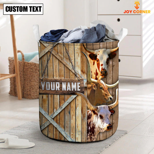 Uni Texas Longhorn Barn Custom Name Laundry Basket