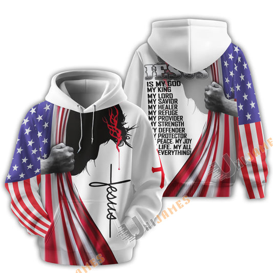 Uni Jesus American Flag, Jesus Is My God 3D Hoodie