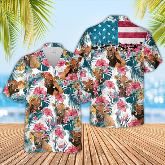 Unique Jersey Happiness Floral 3D Hawaiian Shirts