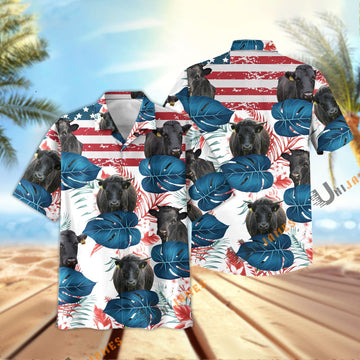 Uni Dexter US Flag Flower Hawaiian Shirt