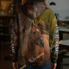 Unijames Personalized Thoroughbred Horse Wood Grain Meadow Hoodie