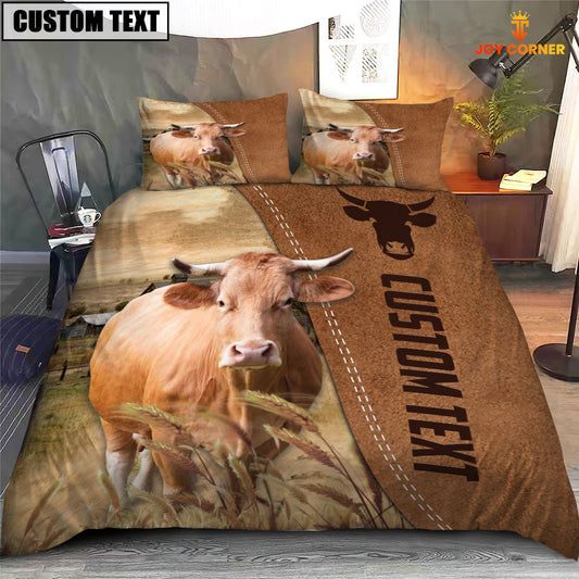 Uni Custom Name Gelbvieh Cattle Brown Bedding Set