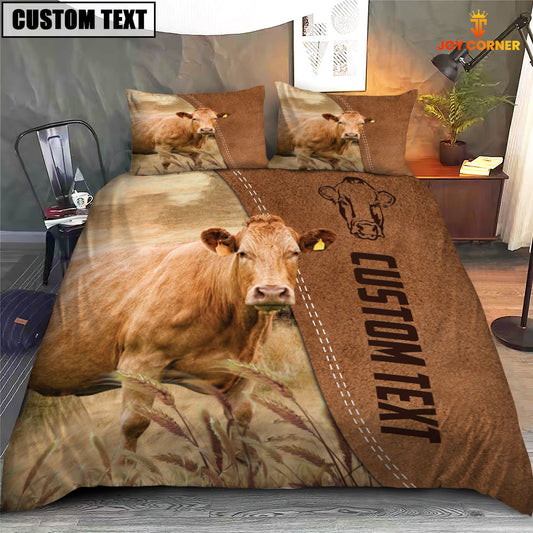Uni Custom Name Limousin Cattle Brown Bedding Set