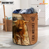 Uni Highland Brown Farm Custom Name Laundry Basket