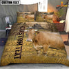 Uni Personalized Name Gelbvieh Cattle On The Farm 3D Bedding Set